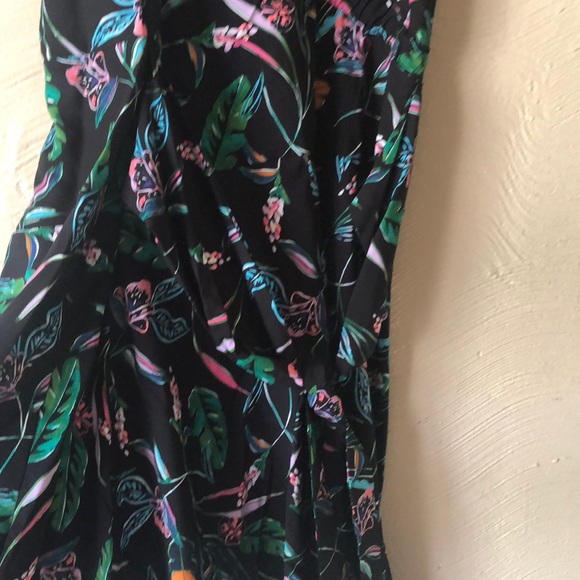 Black floral print summer dress, s. L wrinkle free - Picture 4 of 8